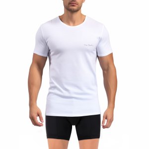 T-shirt homme en col rond avec print signature sur la poitrine T-shirt homme en col rond avec print signature sur la poitrine