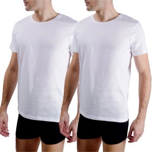 Lot de 2 t-shirts homme col rond avec print sur la poitrine Lot de 2 t-shirts homme col rond avec print sur la poitrine