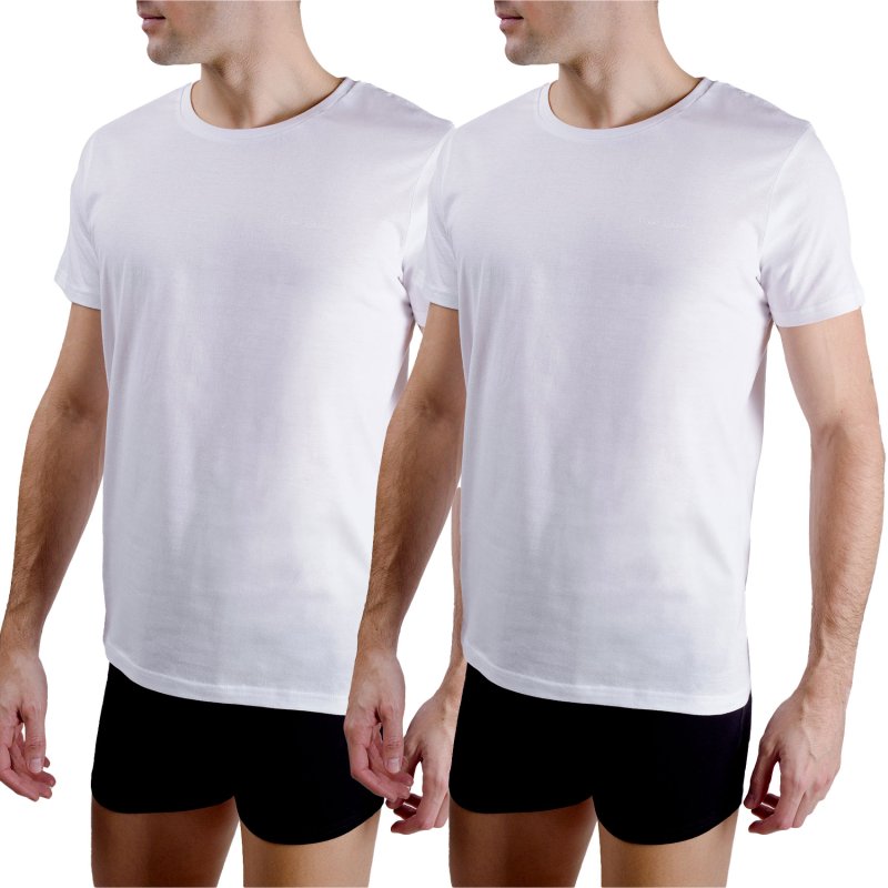 Lot de 2 t-shirts homme col rond avec print sur la poitrine