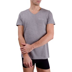 T-shirt homme en col v avec print sur la poitrine