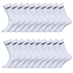 Lot de 20 Paires de Chaussettes Tennis homme UMBRO Blanc