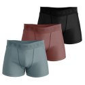 Lot de 3 Boxers homme Coton Bleu marine/Bleu pâle/Bordeaux Uni - Airness