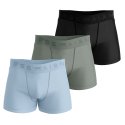 Lot de 3 Boxers homme Coton Bleu marine/Bleu clair/Kaki Uni - Airness
