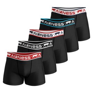 AIRNESS Lot de 5 boxers homme en coton ceintures colorées Starter AIRNESS Lot de 5 boxers homme en coton ceintures colorées Starter