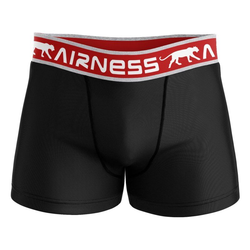 Lot de 5 Boxers homme Coton Noir/Rouge/Blanc/Bleu Uni - Airness