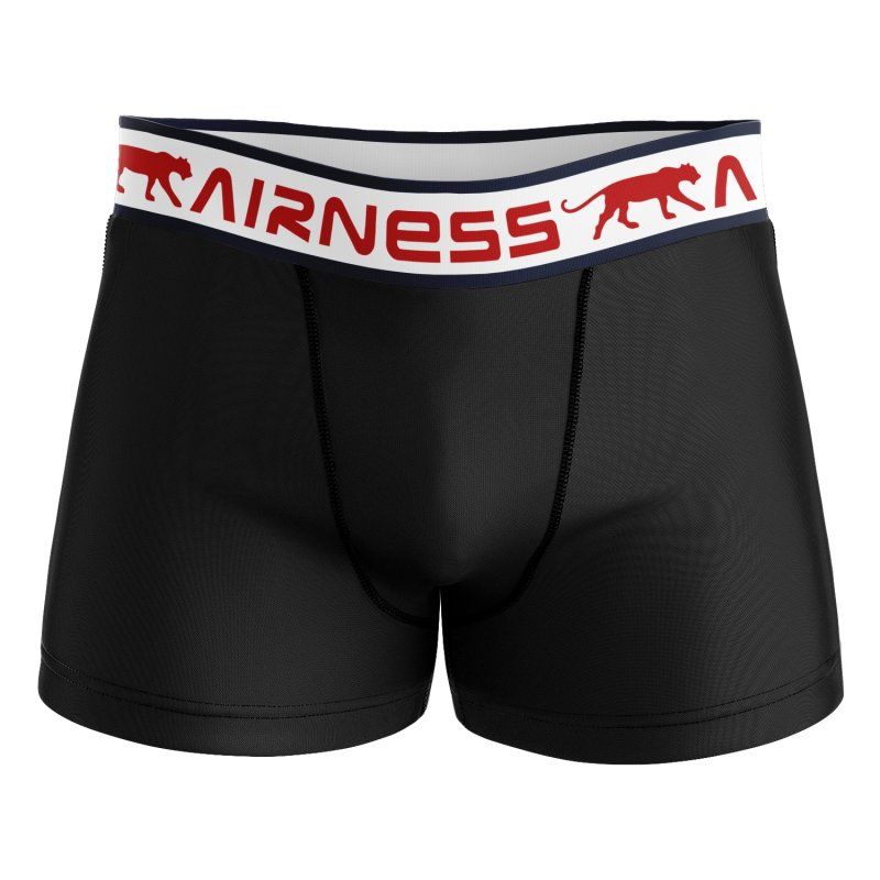 Lot de 5 Boxers homme Coton Noir/Rouge/Blanc/Bleu Uni - Airness