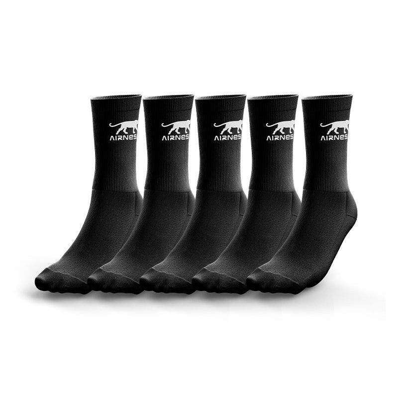 Lot de 5 Paires de Chaussettes homme Tennis Sportif Noir - Airness