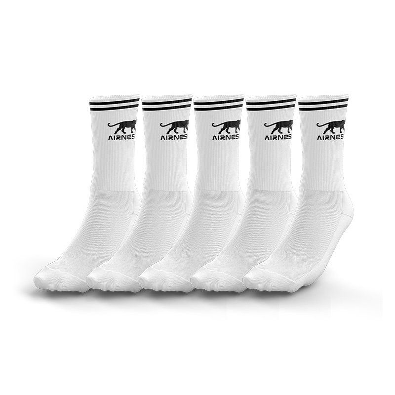 Lot de 5 Paires de Chaussettes homme Tennis Sportif Blanc - Airness