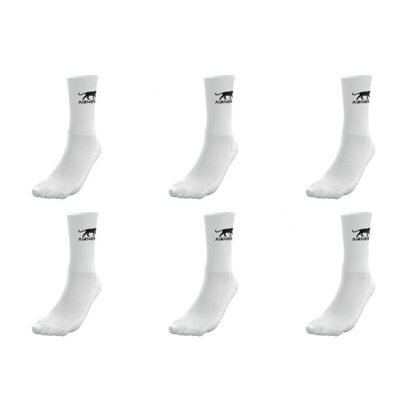 Lot de 6 Paires de Chaussettes homme Tennis Sportif Blanc - Airness