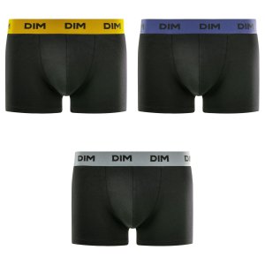 DIM Lot de 3 Boxers homme en coton Mix and Colors Noir ceint Colorées DIM Lot de 3 Boxers homme en coton Mix and Colors Noir ceint Colorées
