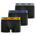 Lot de 3 Boxers homme Coton Uni  Noir/Jaune/Lila/Gris Mix and Colors - Dim
