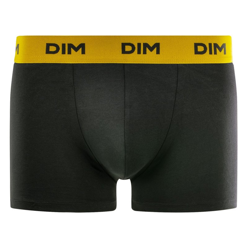 Lot de 3 Boxers homme Coton Uni  Noir/Jaune/Lila/Gris Mix and Colors - Dim