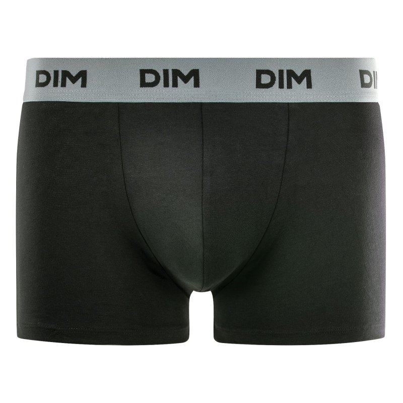 Lot de 3 Boxers homme Coton Uni  Noir/Jaune/Lila/Gris Mix and Colors - Dim