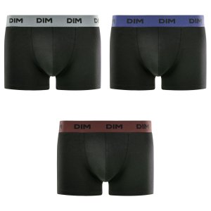 DIM lot de 3 Boxers homme en coton Mix and Colors Noir ceint Colorées DIM lot de 3 Boxers homme en coton Mix and Colors Noir ceint Colorées