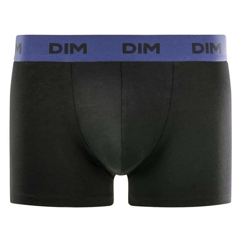 Lot de 3 Boxers homme Coton Uni  Noir/Vert/Bleu/Raisin Mix and Colors - Dim
