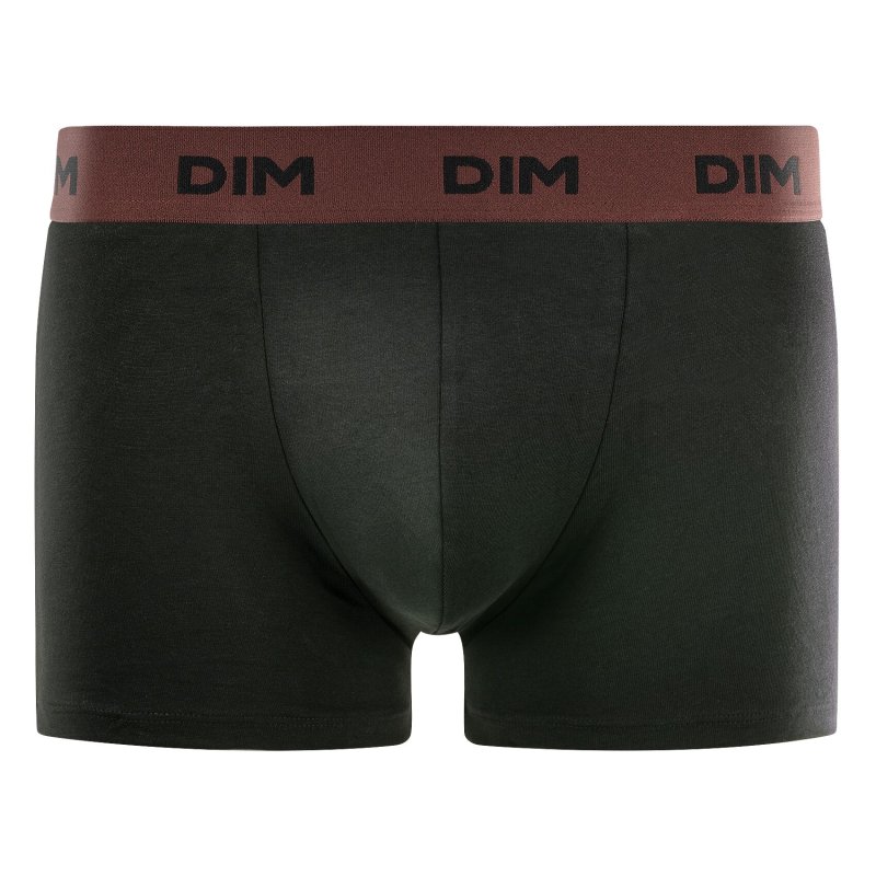 Lot de 3 Boxers homme Coton Uni  Noir/Vert/Bleu/Raisin Mix and Colors - Dim