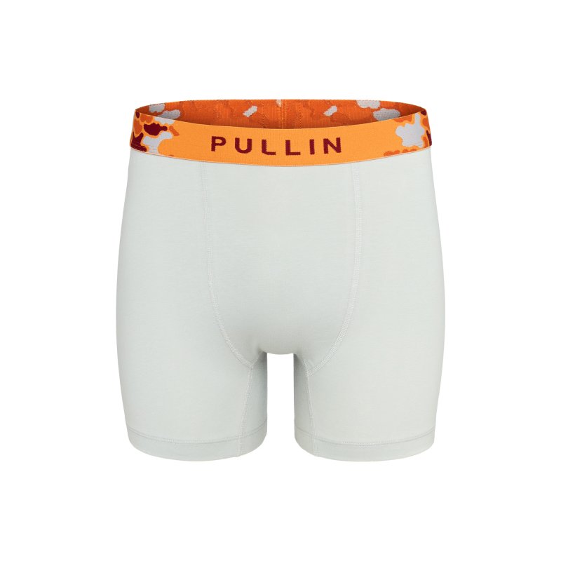 Boxer homme Coton Gris clair/Orange/Rouge Uni - Pull In