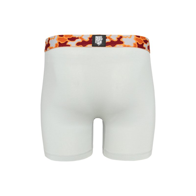 Boxer homme Coton Gris clair/Orange/Rouge Uni - Pull In
