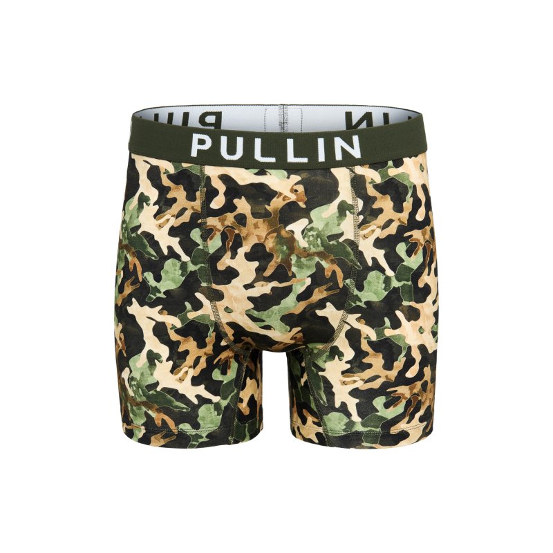 Boxer homme Polyester Kaki/Vert/Beige/Marron Imprimé - Pull In