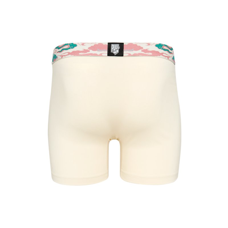 Boxer homme Coton Beige/Turquoise/Rose Uni - Pull In