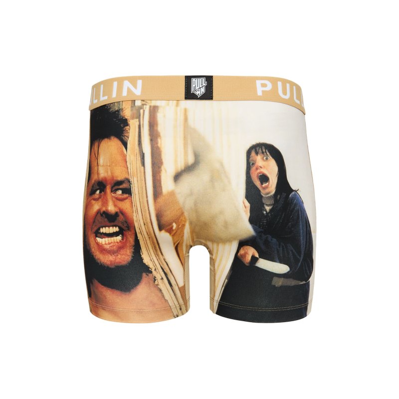 Boxer homme Polyester Beige/Noir/Blanc Imprimé - Pull In