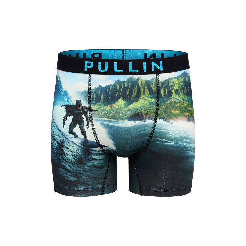 Boxer homme Polyester Bleu/vert Imprimé - Pull In