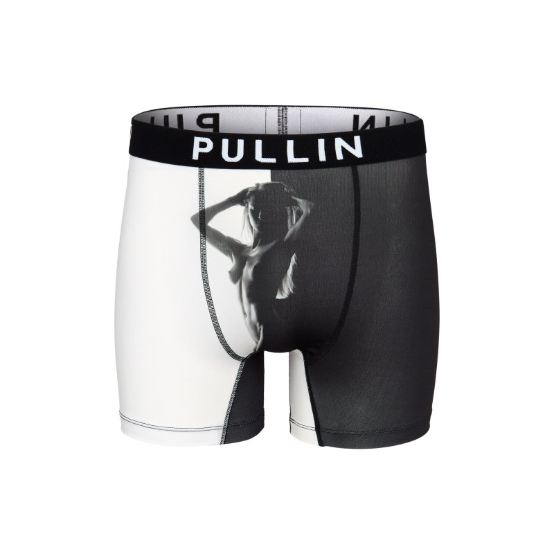 Boxer homme Polyester Noir/Blanc Imprimé - Pull In