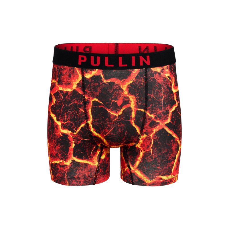 Boxer homme Polyester Rouge/Noir Imprimé - Pull In