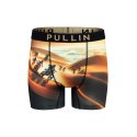 Boxer homme Polyester Orange/Noir Imprimé - Pull In