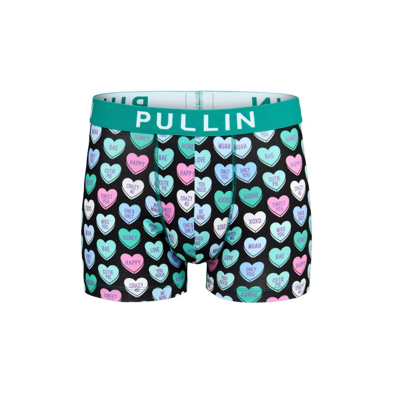 Boxer homme Polyester Turquoise/Noir/Rose/Vert Imprimé - Pull In