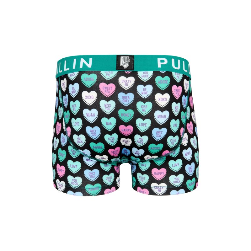 Boxer homme Polyester Turquoise/Noir/Rose/Vert Imprimé - Pull In