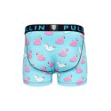 Boxer homme Polyester Turquoise/Rose/Blanc Imprimé - Pull In