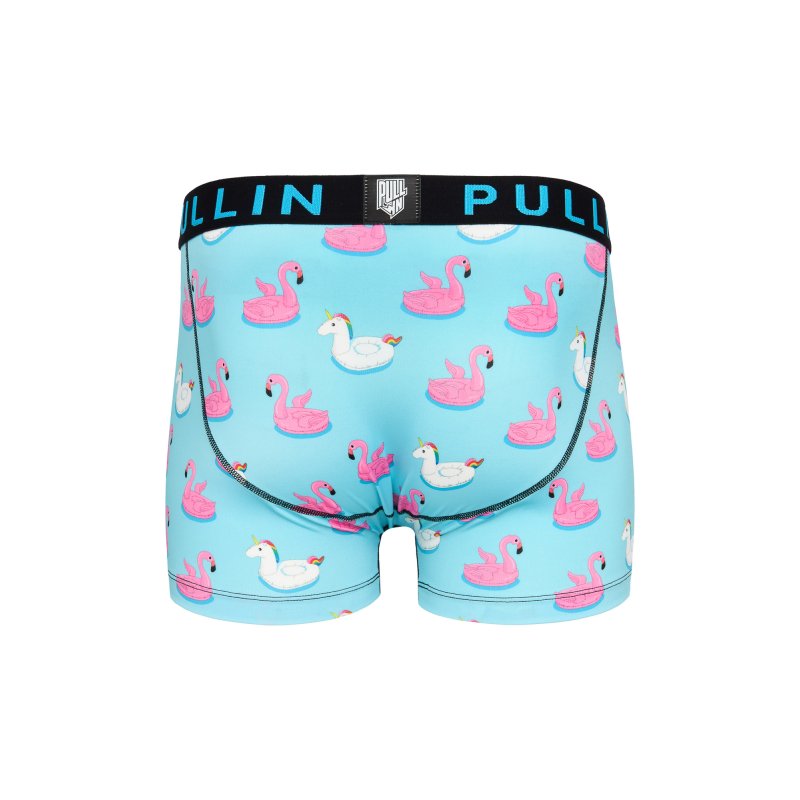 Boxer homme Polyester Turquoise/Rose/Blanc Imprimé - Pull In
