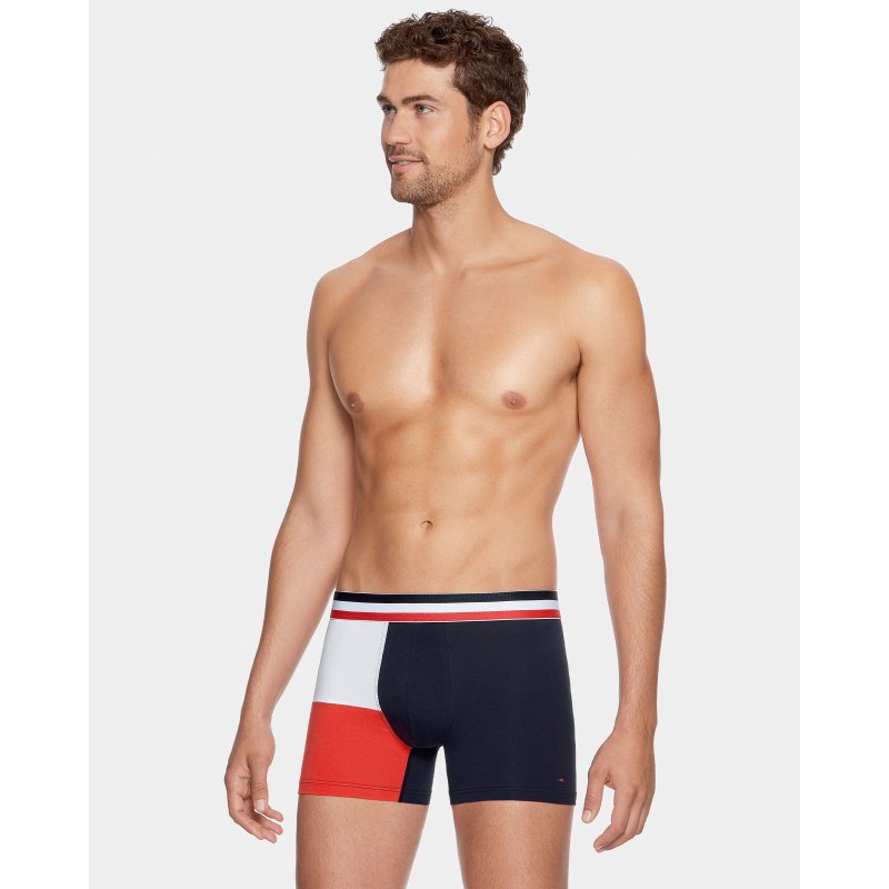Boxer homme Coton Bleu marine/Blanc/Rouge - Eden Park