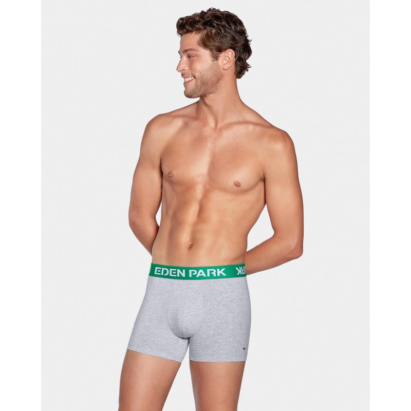 Lot de 2 Boxers homme Coton Gris clair/Vert/Bleu Marine/Rose - Eden Park
