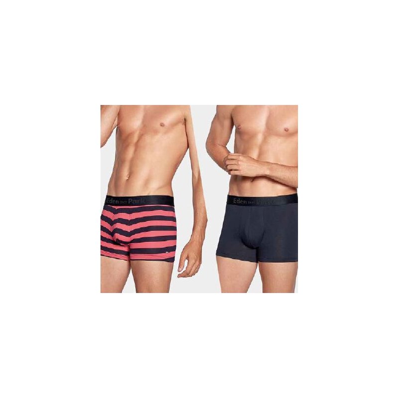 Lot de 2 Boxers homme Coton Rouge/Noir - Eden Park