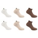 Lot de 6 Paires de Chaussettes homme Courtes Ecru/Beige/Marron Uni - Fila