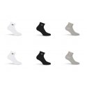 Lot de 6 Paires de Chaussettes homme Courtes Blanc/Noir/Gris clair Uni - Fila