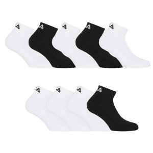 Lot de 9 Paires de Chaussettes homme Courtes Blanc/Noir Uni - Fila