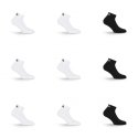 Lot de 9 Paires de Chaussettes homme Courtes Blanc/Noir Uni - Fila