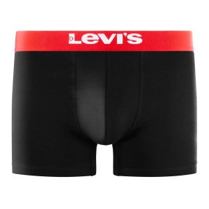 Lot de 4 Boxers Homme Coton Noir Ceinture Rouge - Levis