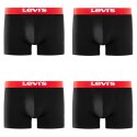 Lot de 4 Boxers Homme Coton Noir Ceinture Rouge - Levis