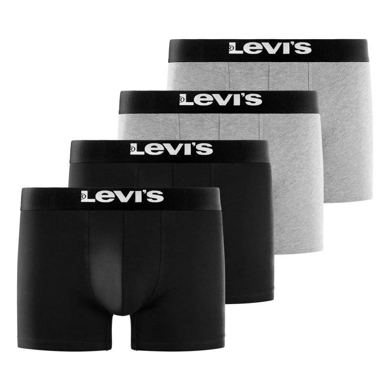 Lot de 4 Boxers Homme Coton Noir/Gris - Levis
