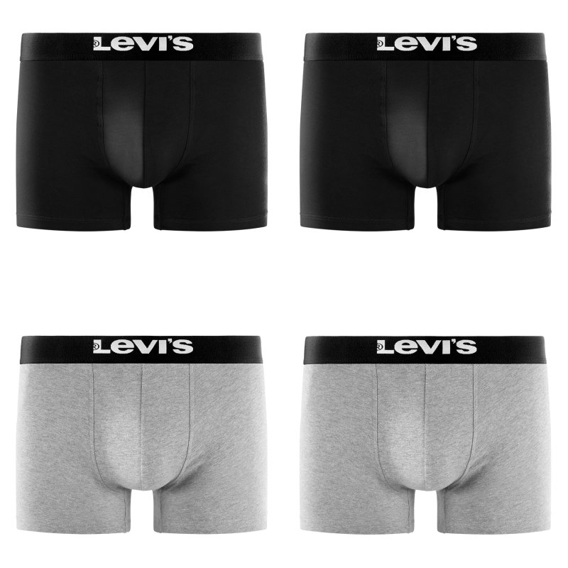 Lot de 4 Boxers Homme Coton Noir/Gris - Levis