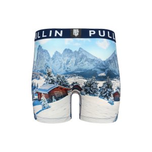 Boxer homme Polyester Bleu/Blanc Imprimé - Pull In