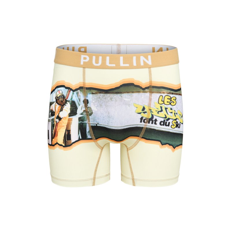 Boxer homme Polyester Jaune/Orange/Noir Imprimé - Pull In