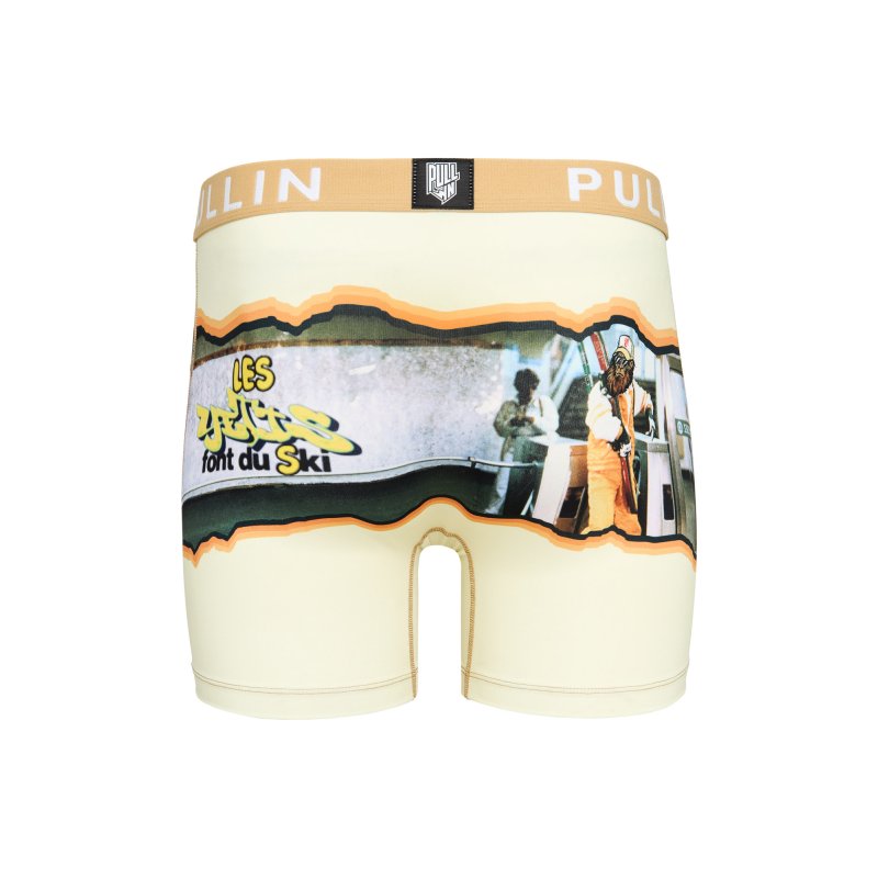 Boxer homme Polyester Jaune/Orange/Noir Imprimé - Pull In