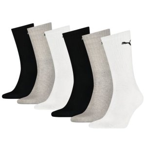 Lot de 6 Paires de Chaussettes Tennis homme Blanc/Gris/Noir - Puma