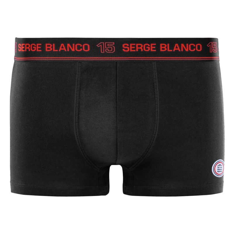 Lot de 4 Boxers homme Coton Noir/Bleu/Rouge/Orange/Jaune Uni - Serge Blanco