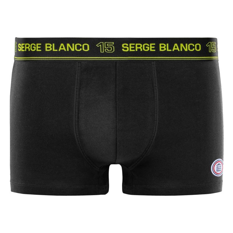 Lot de 4 Boxers homme Coton Noir/Bleu/Rouge/Orange/Jaune Uni - Serge Blanco